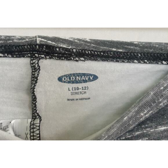 Old Navy Black/White Striped Leggings Girls Size L 10/12 - Picture 2 of 6
